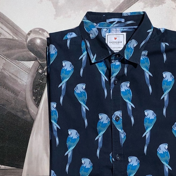 Cactus Man by Ricky Singh Other - Cactus Man Parrot Slim Fit Shirt